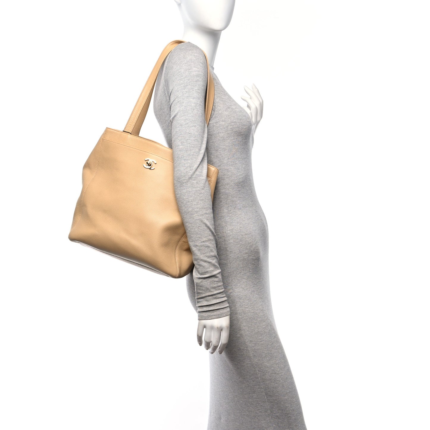 Caviar CC Tote Beige
