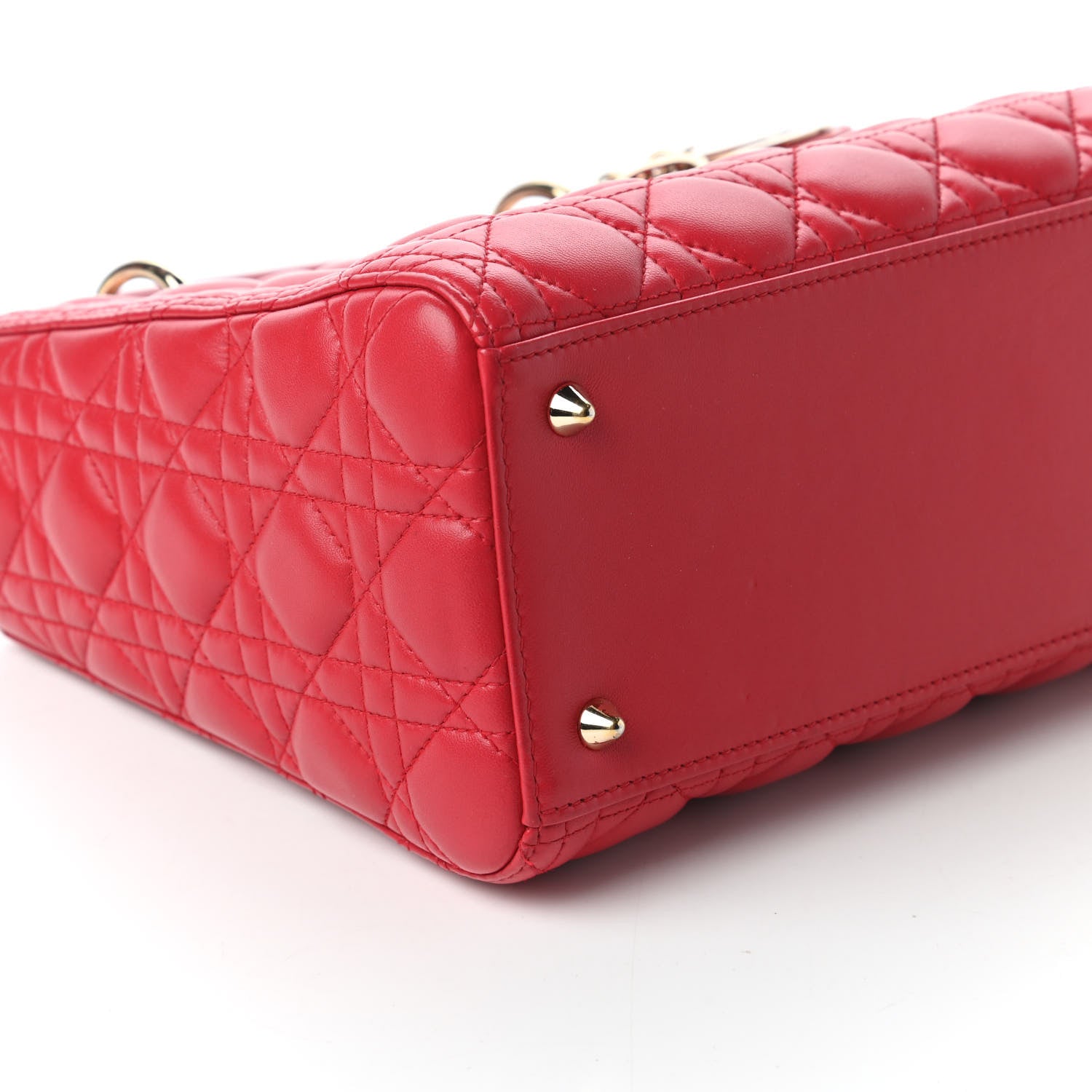 Christian Dior Lambskin Cannage Medium Lady Dior Red 6 of 10