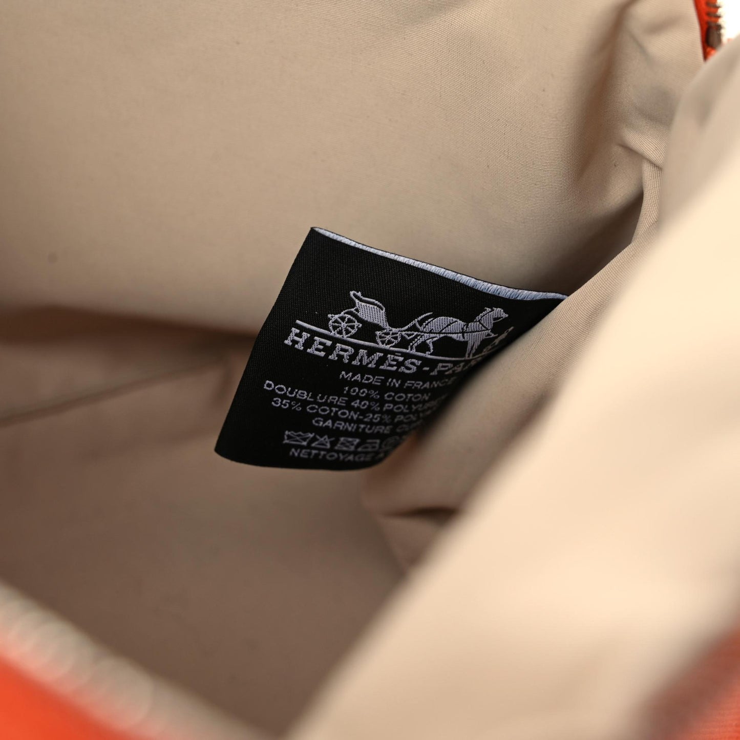 Cotton Canvas Bolide Travel Cosmetic Pouch Orange