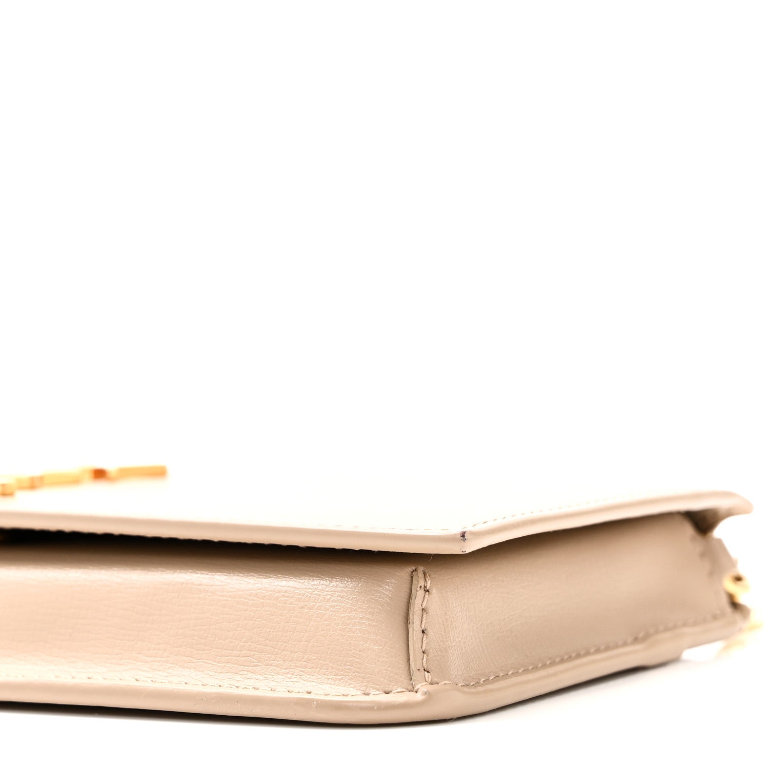 Saint Laurent Smooth Calfskin Monogram Phone Holder Crossbody Dark Beige 9 of 10