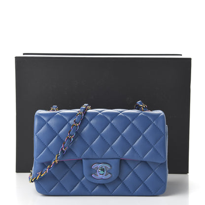 Chanel Lambskin Quilted Mini Rectangular Flap Blue Purple 11 of 11