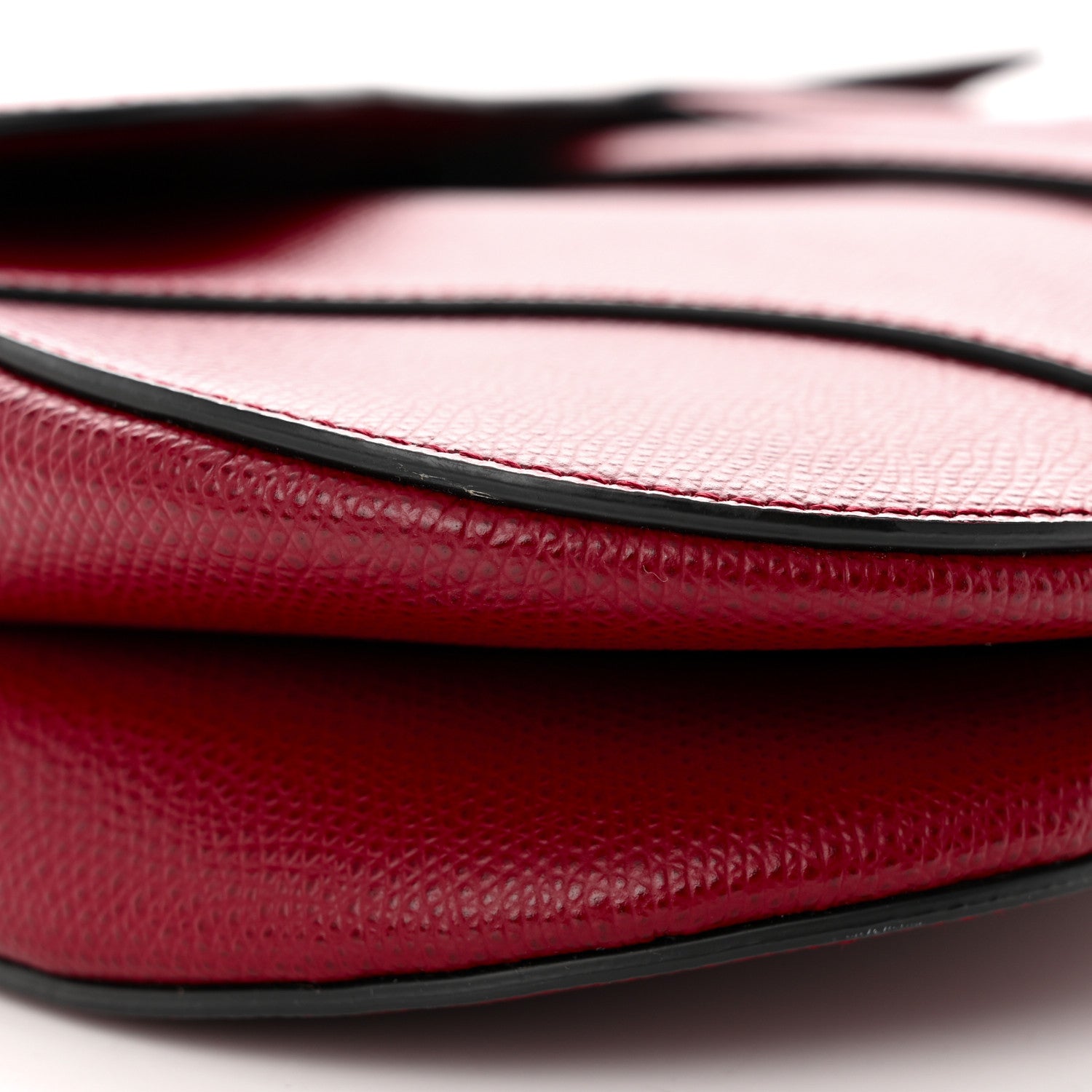 Christian Dior Grained Calfskin Saddle Bag Red 9 of 10