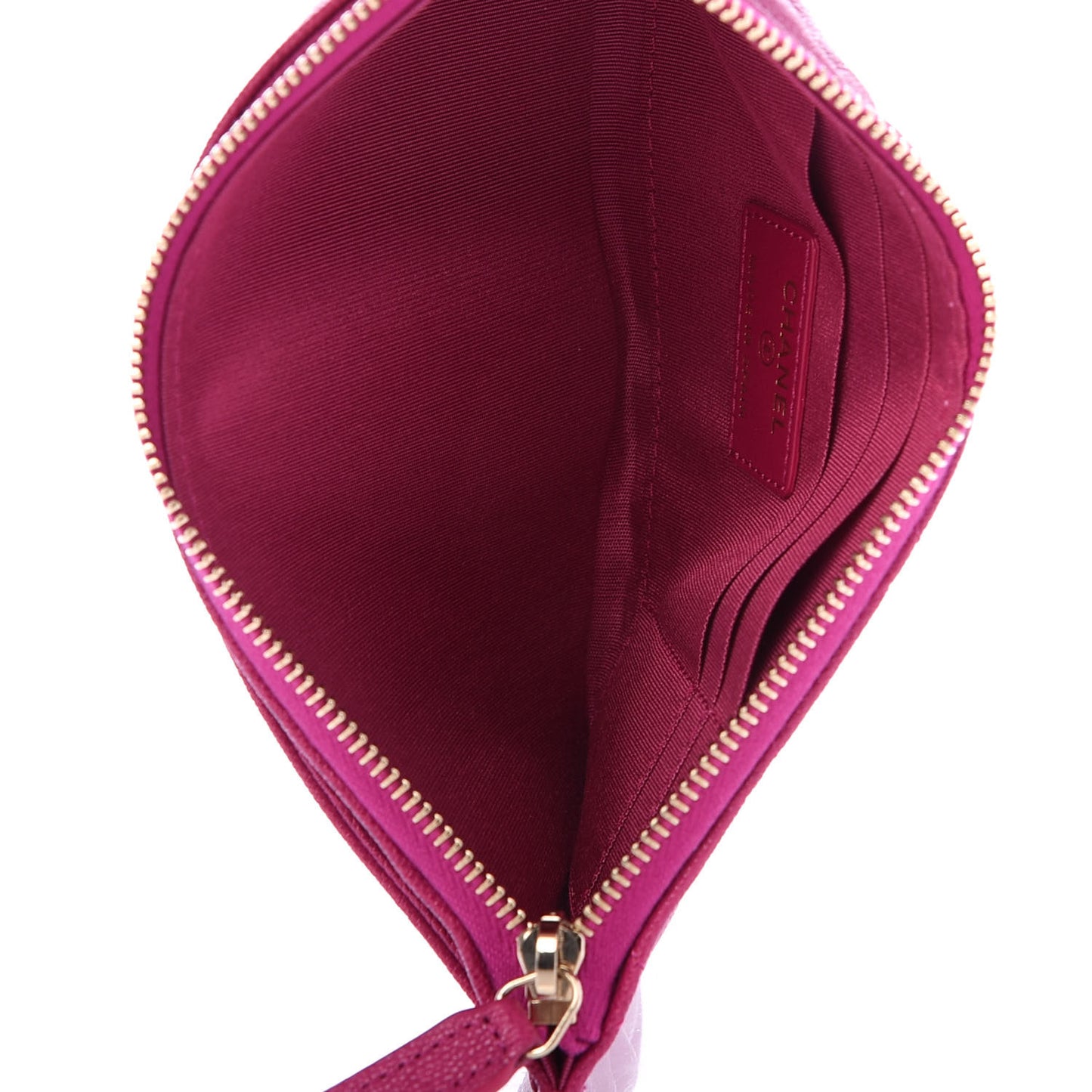 Caviar Quilted Classic Zip Boy Pouch Fuchsia