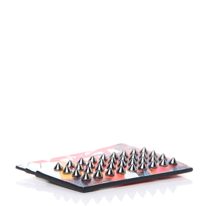Christian Louboutin Calfskin Graffiti Spike Card Holder White Multicolor 4 of 6