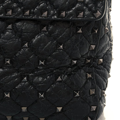 Valentino Garavani Craquele Nappa Maxi Rockstud Spike Shoulder Bag Black 12 of 15