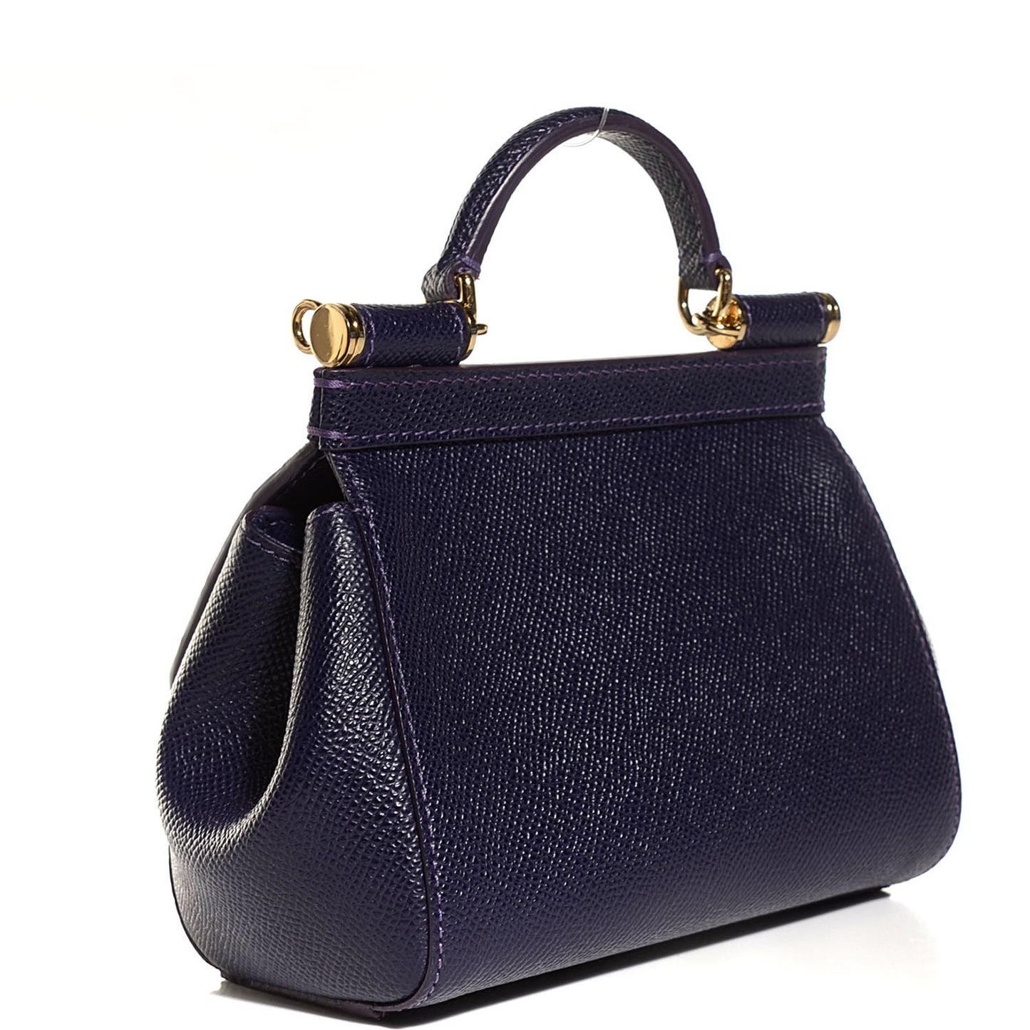 Crocodile Stamped Micro Miss Sicily Satchel Purple