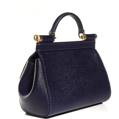 Dolce & Gabbana Crocodile Stamped Micro Miss Sicily Satchel Purple 3 of 7