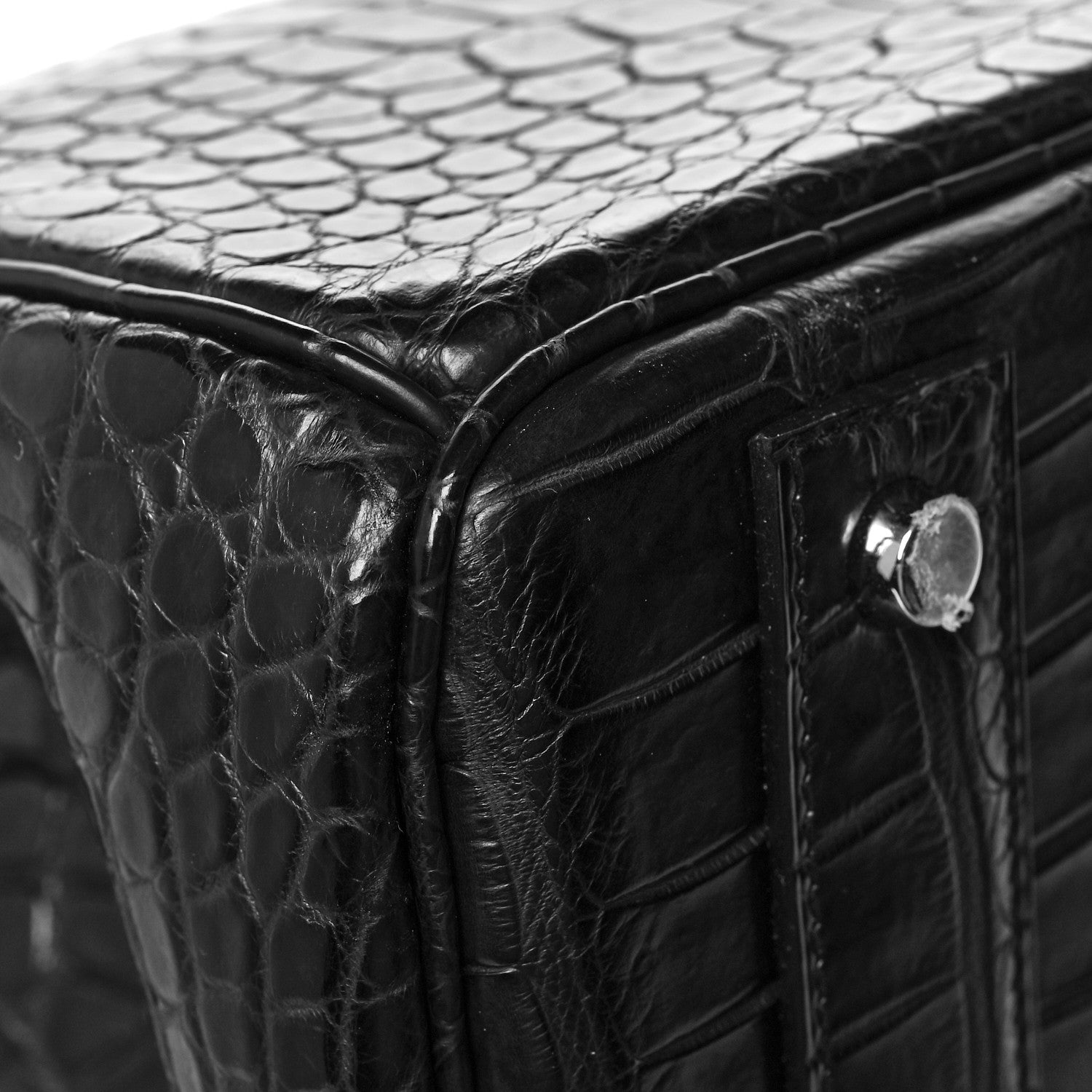 Hermes Matte Porosus Crocodile HAC Birkin 40 Black 9 of 11