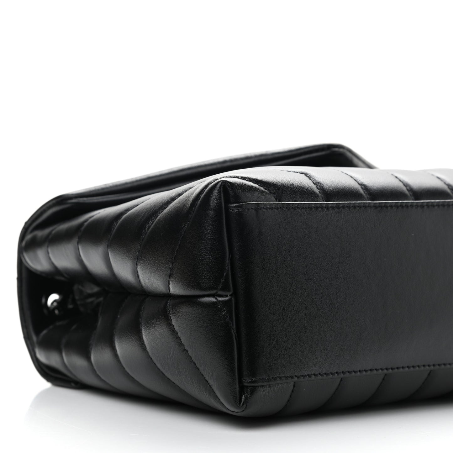 Calfskin Y Quilted Monogram Small Loulou Chain Satchel Black