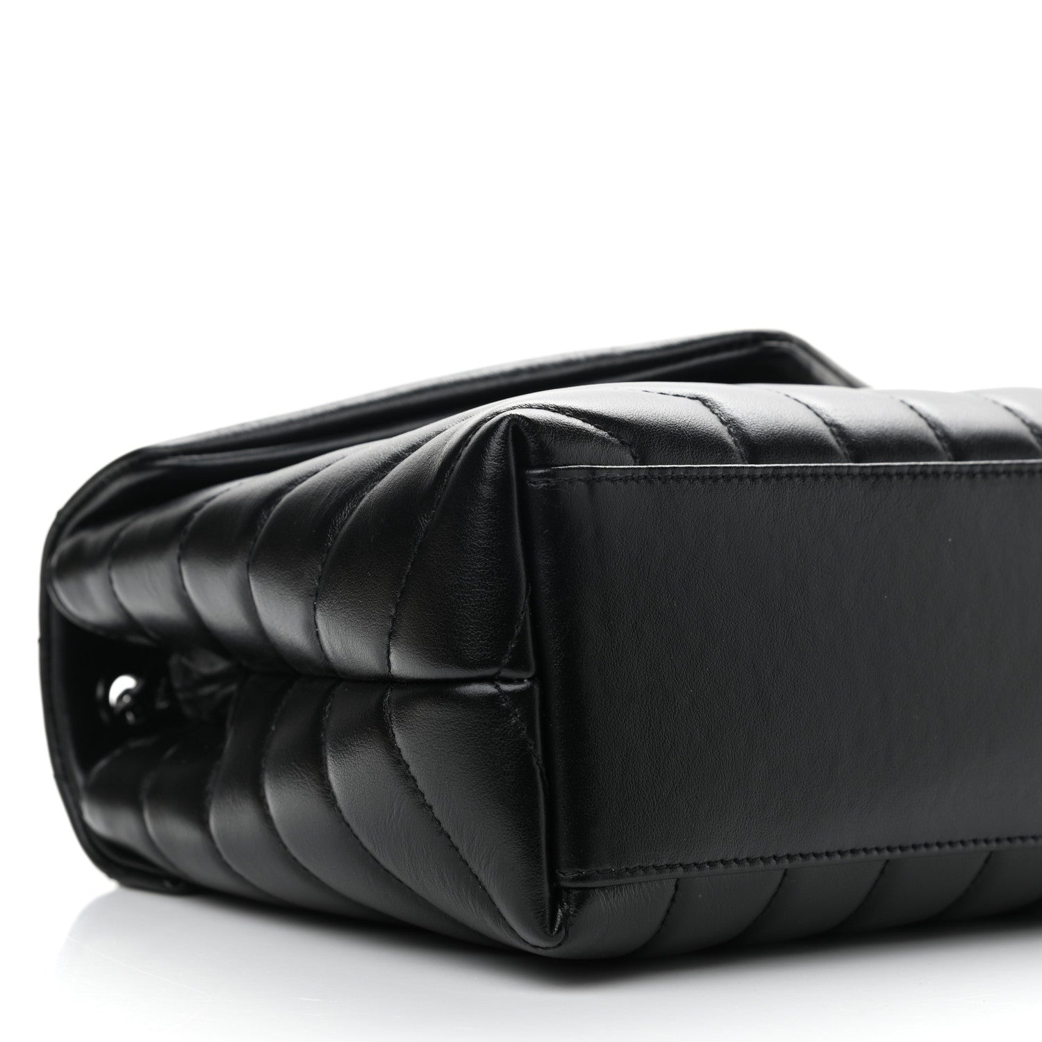 Saint Laurent Calfskin Y Quilted Monogram Small Loulou Chain Satchel Black 8 of 10