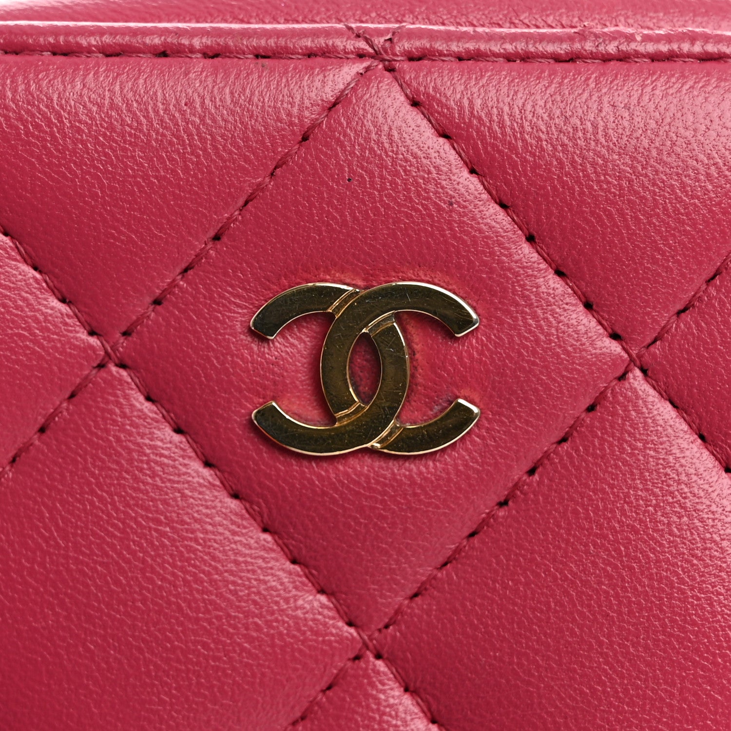 Chanel Lambskin Quilted Phone Holder Wallet On Chain WOC Pink 16 of 16