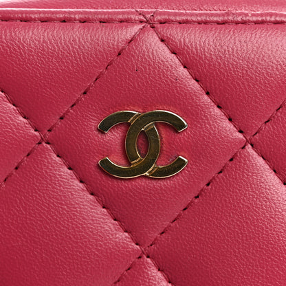 Chanel Lambskin Quilted Phone Holder Wallet On Chain WOC Pink 16 of 16