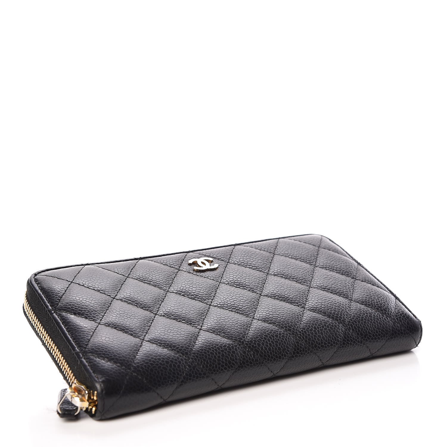 Chanel Caviar Quilted Large Gusset Zip Around Wallet Black 4 of 10