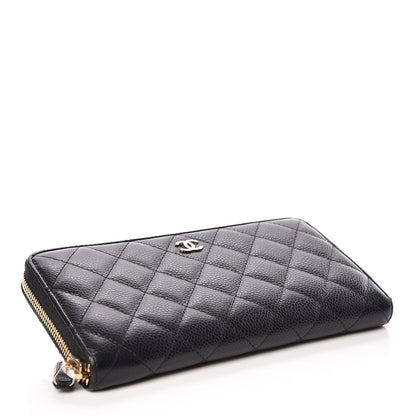 Chanel Caviar Quilted Large Gusset Zip Around Wallet Black 4 of 10