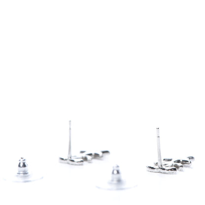 Chanel Crystal CC Star Earrings Silver 3 of 5
