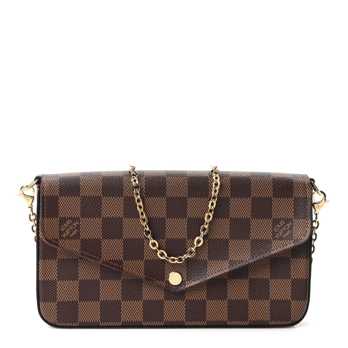 Louis Vuitton Monogram Pochette Felicie Chain Wallet Fuchsia 1 of 11