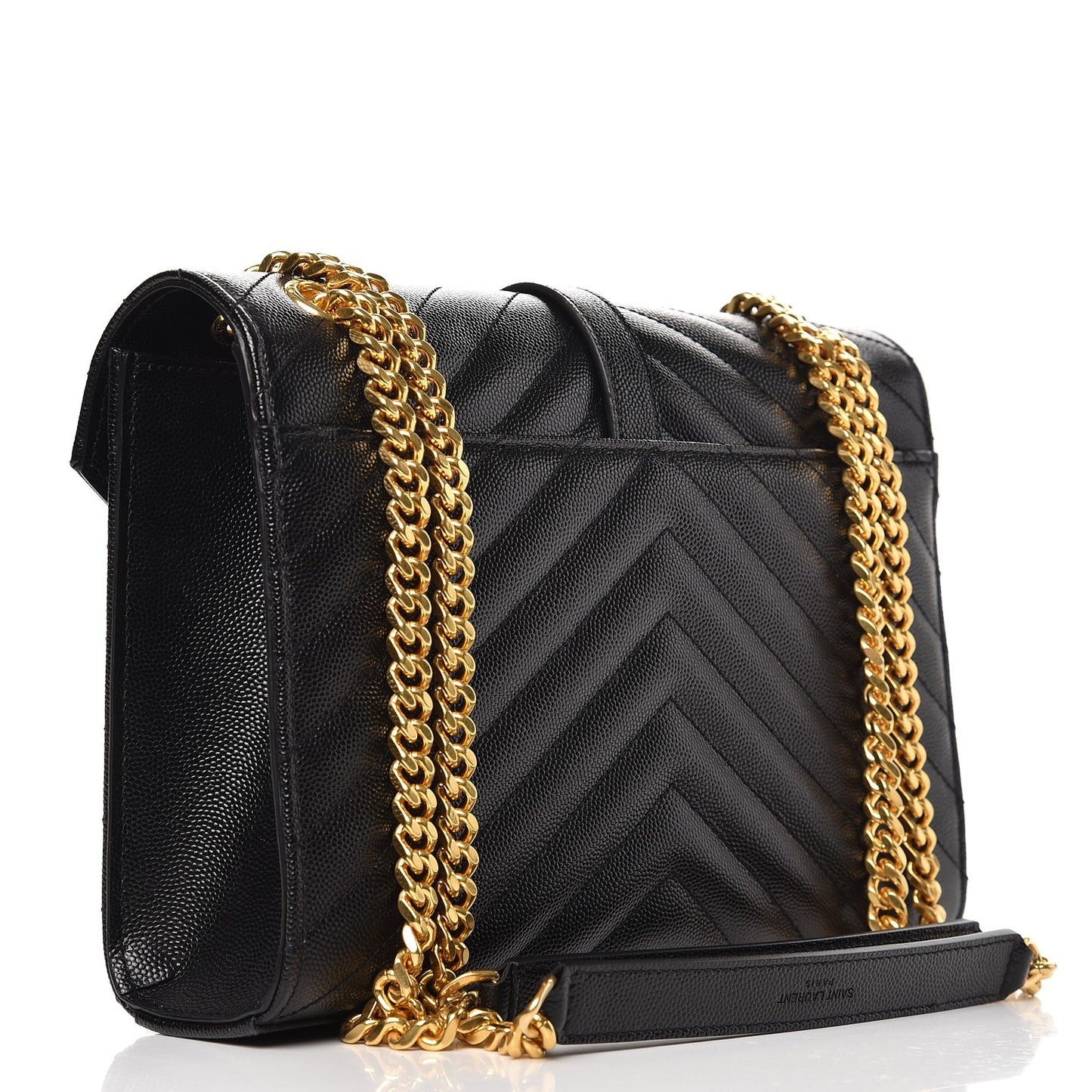 Grain De Poudre Matelasse Chevron Medium Monogram Satchel Black