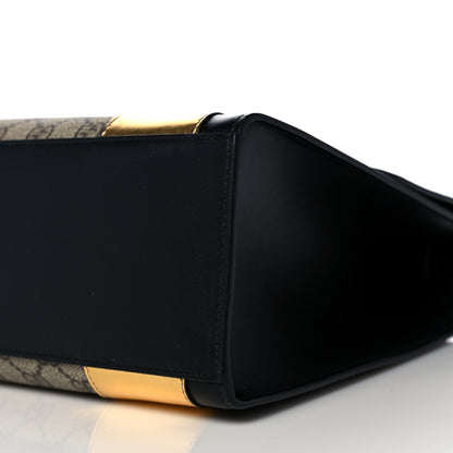 Gucci Nappa GG Supreme Monogram Medium Osiride Top Handle Bag Black Oro Vecchio Beige Ebony 9 of 16