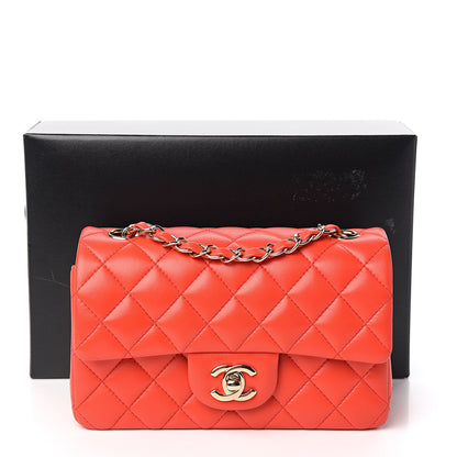 Chanel Lambskin Quilted Mini Rectangular Flap Red 10 of 10