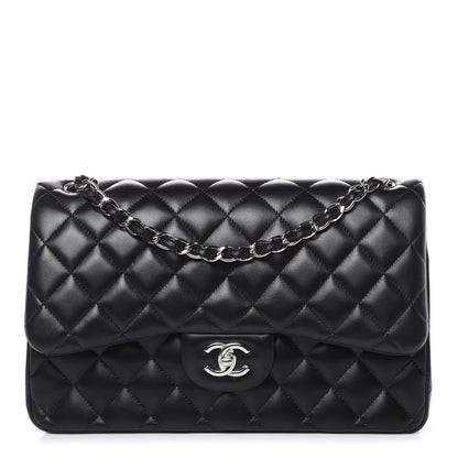 Chanel Lambskin Quilted Jumbo Double Flap Black 1 of 10