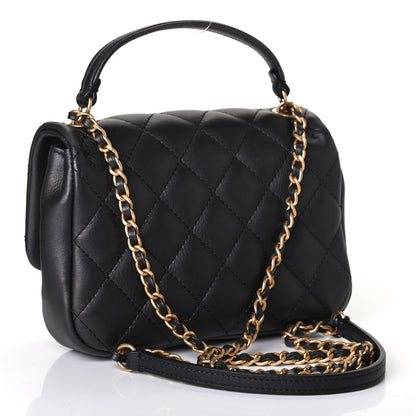 Chanel Calfskin Quilted Top Handle Flap Black 2 of 4