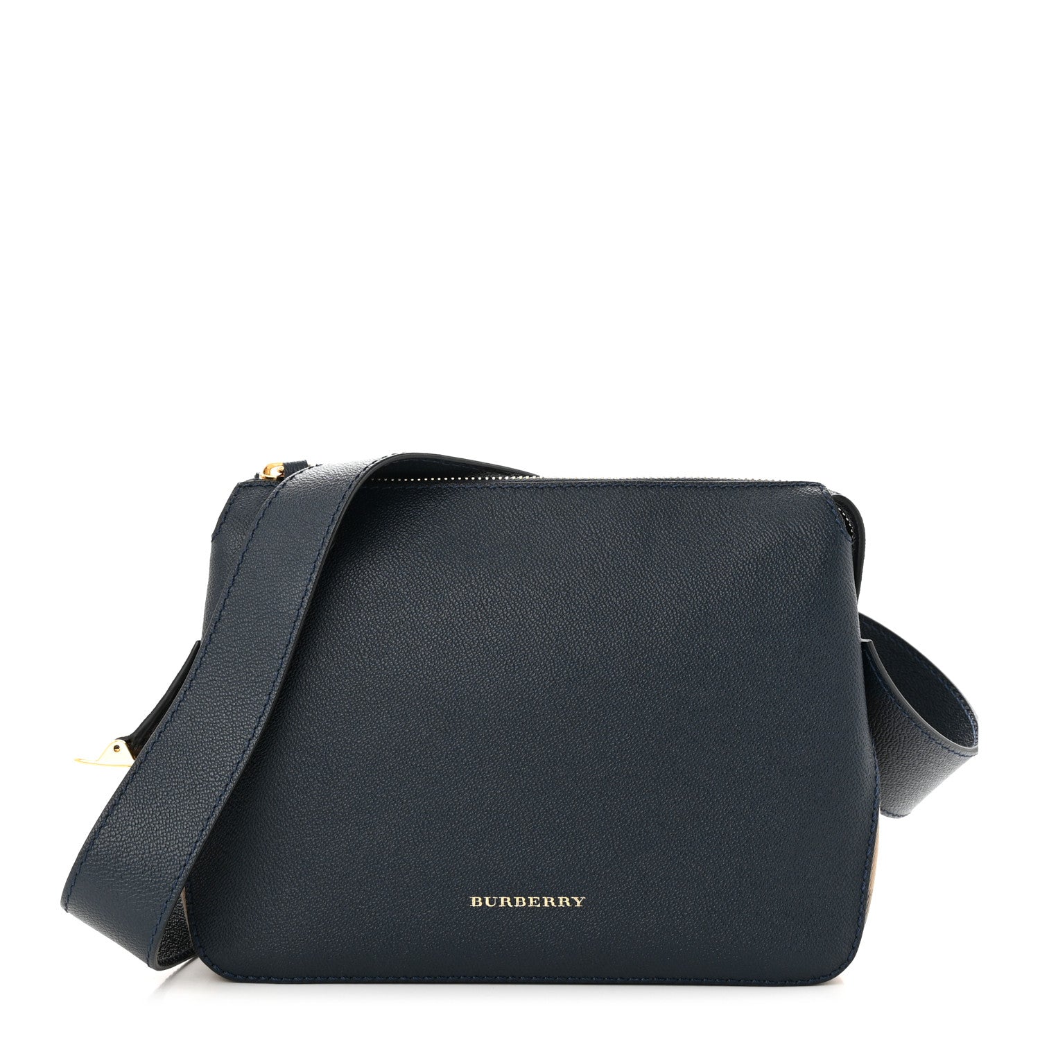 Burberry Soft Grain Calfskin House Check Small Helmsley Crossbody Blue Carbon 1 of 10