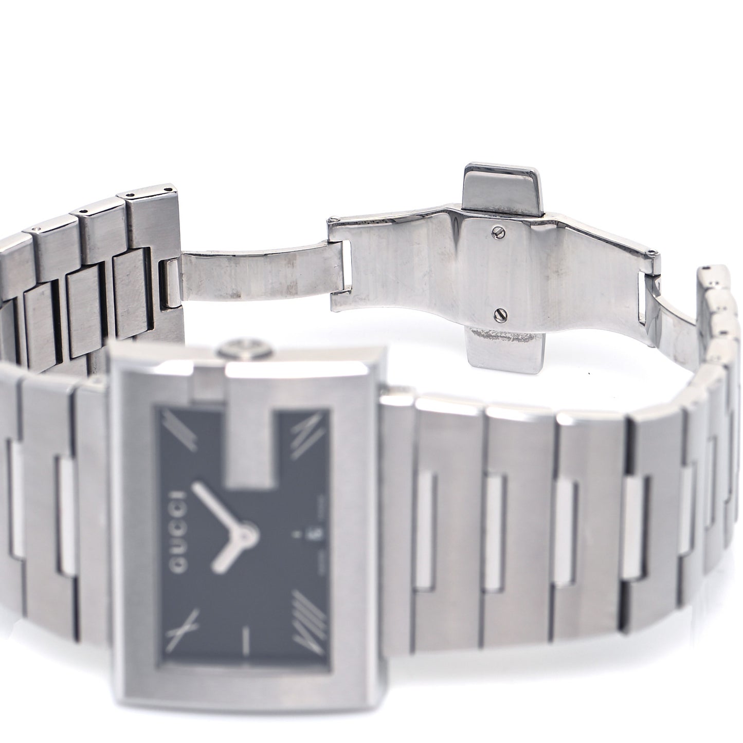 Stainless Steel 38mm 100M G-Rectangle Quartz Watch Black