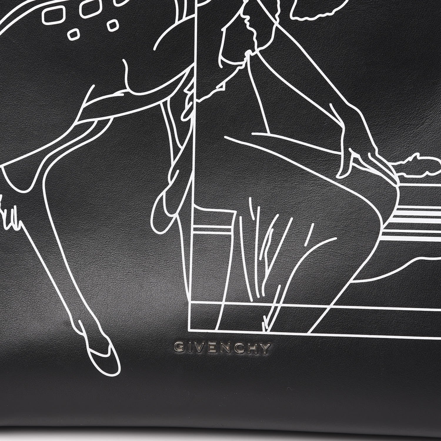 Givenchy Calfskin Bambi Print Medium Stargate Shopper Tote Black 10 of 12