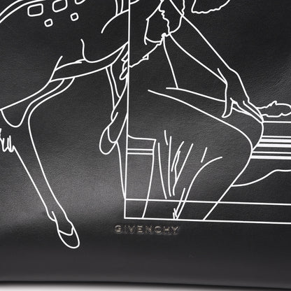 Givenchy Calfskin Bambi Print Medium Stargate Shopper Tote Black 10 of 12