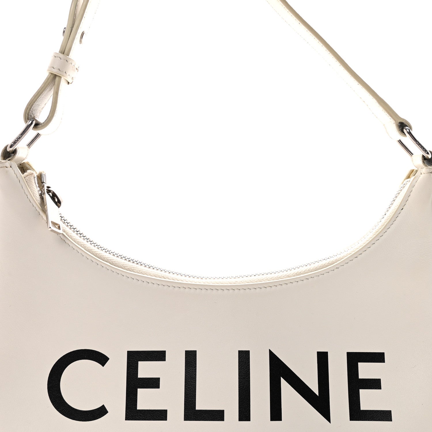 Celine Smooth Calfskin Ava Logo Shoulder Bag White 7 of 9