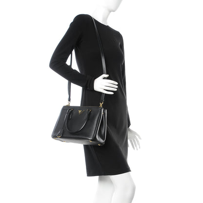 Prada Saffiano Small Galleria Double Zip Tote Black 2 of 10