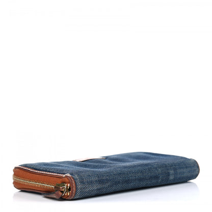 Gucci Denim Zip Around Wallet Blue Saffron 3 of 8