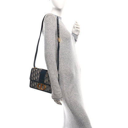 Christian Dior Oblique 30 Montaigne Flap Bag Blue 2 of 10