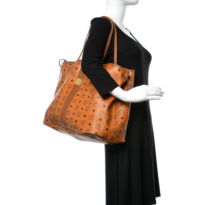 MCM Visetos Large Liz Reversible Shopper Tote Cognac 3 of 23
