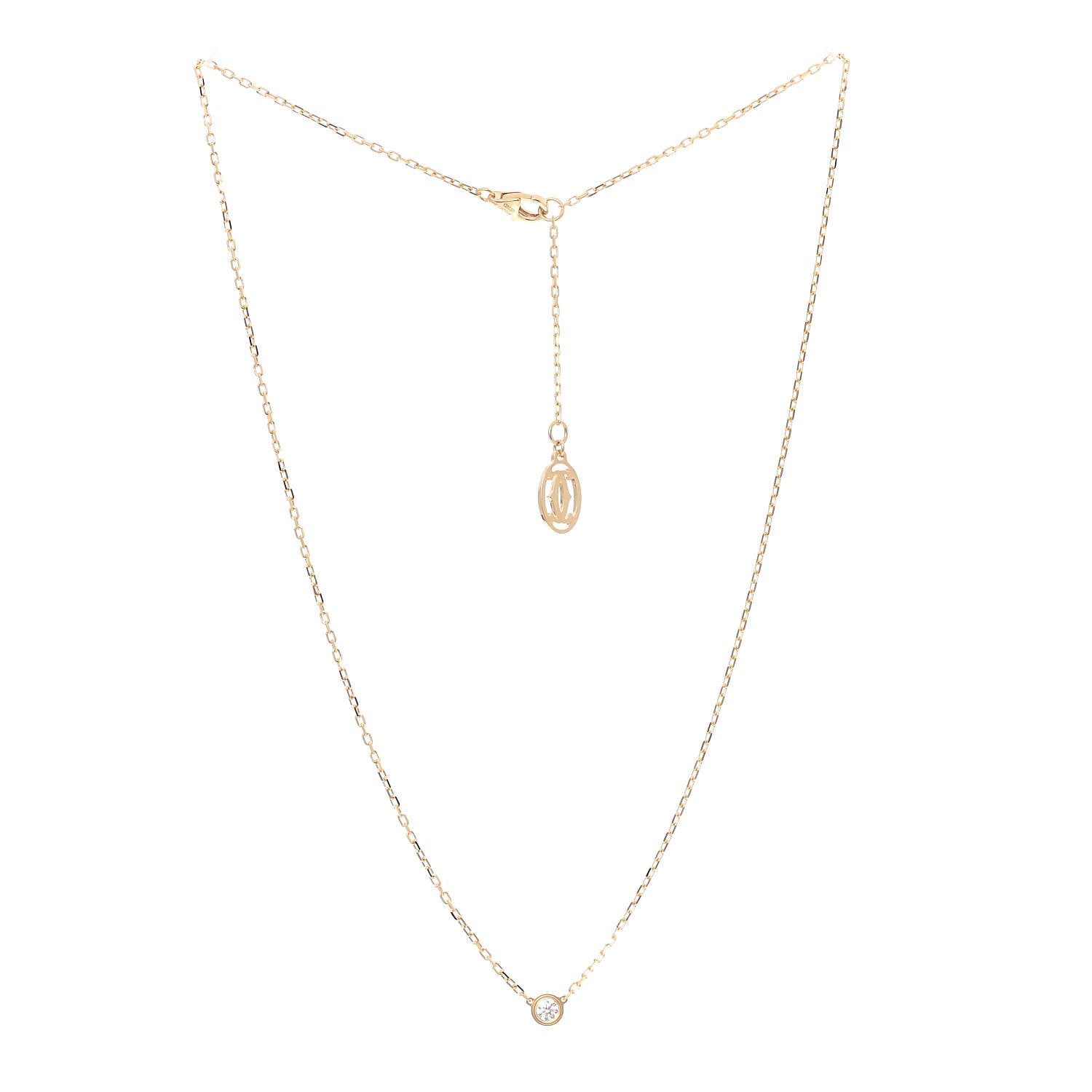 Cartier 18K Yellow Gold Diamond SM D'Amour Pendant Necklace 3 of 6
