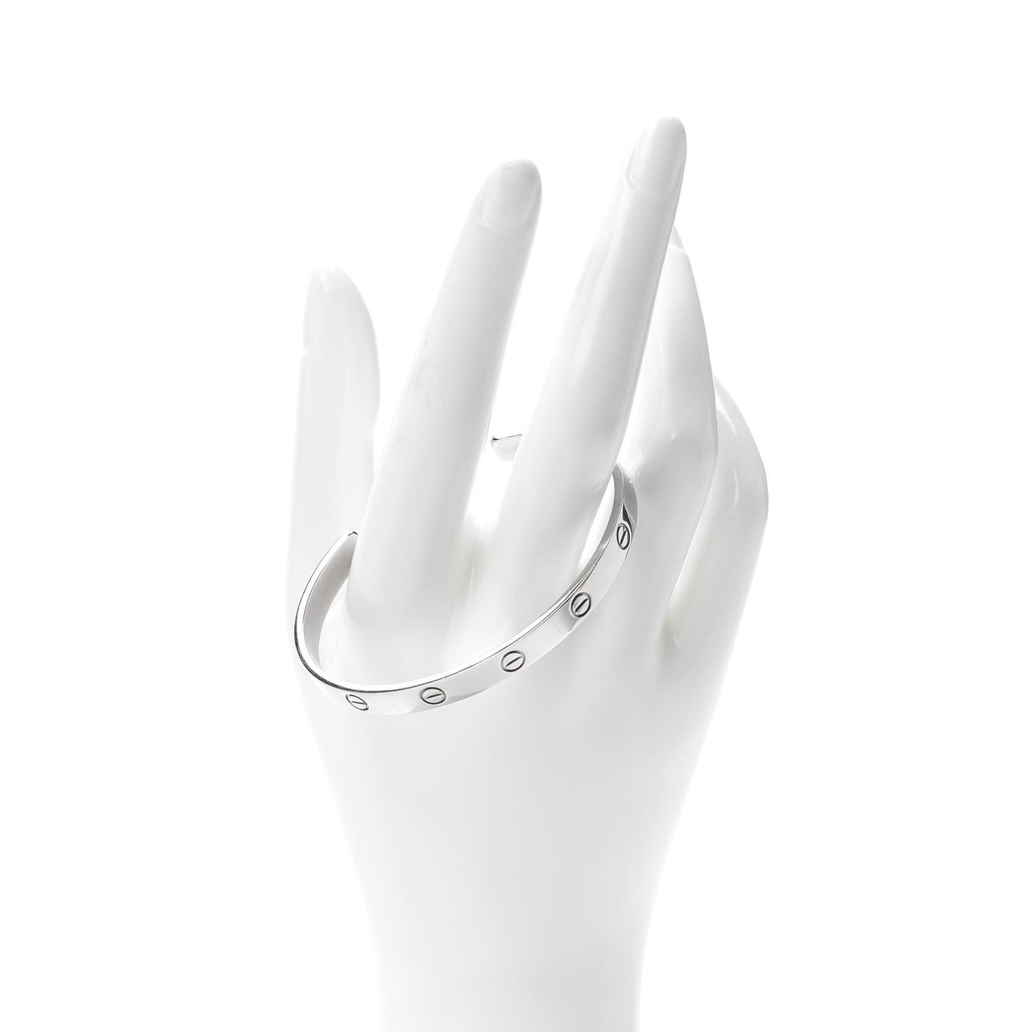 18K White Gold LOVE Cuff Bracelet 18