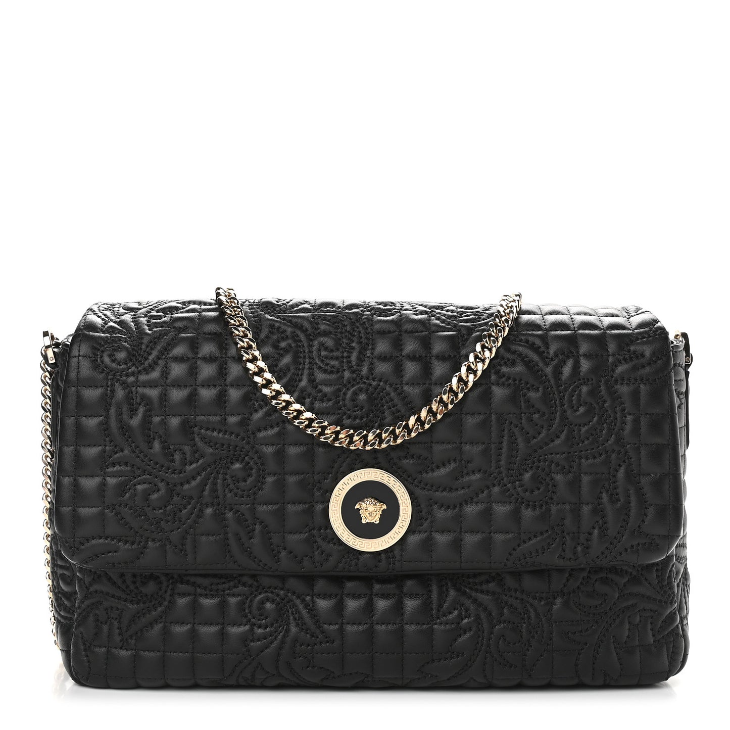 Nappa Barocco Quilted Vanitas Crossbody Black