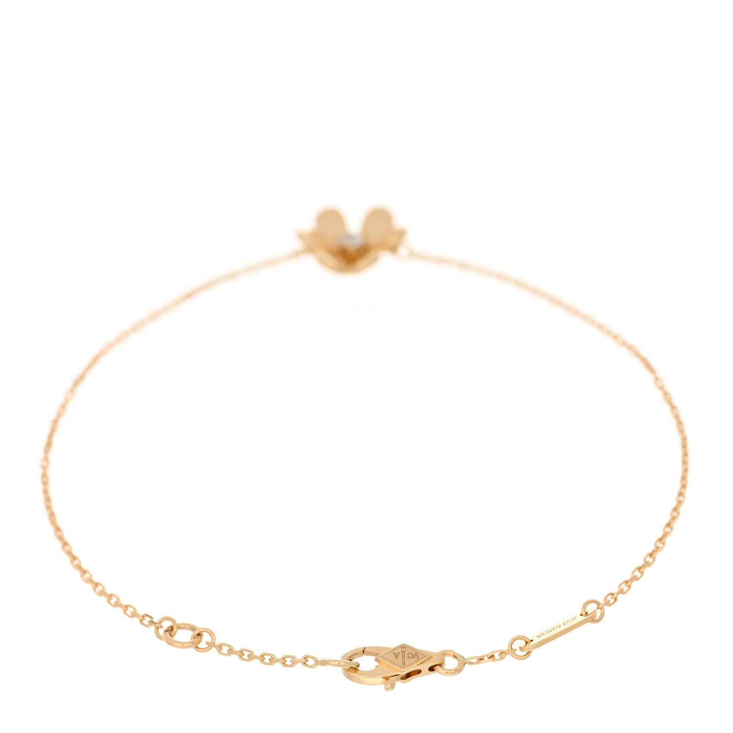 Van Cleef & Arpels 18K Yellow Gold Diamond Mini Frivole Bracelet 2 of 3