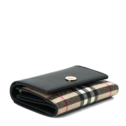 Burberry Calfskin House Check Compact Wallet Black 3 of 7