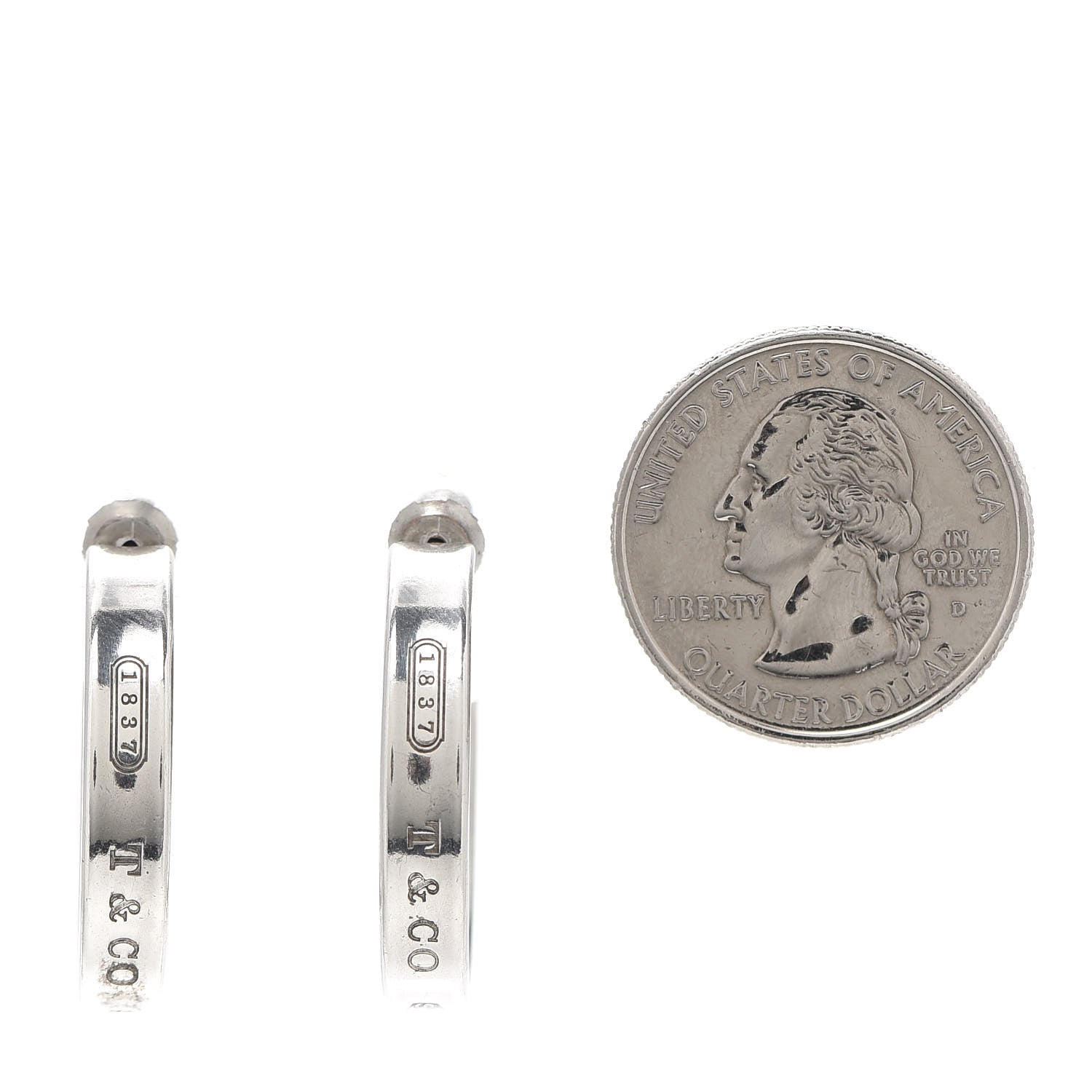 Tiffany Sterling Silver Medium 1837 Hoop Earrings 2 of 4