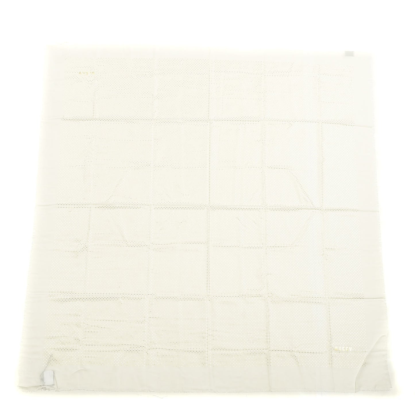 X SEGA Modal Silk Cashmere GUCCY Stars Print Scarf White Gold