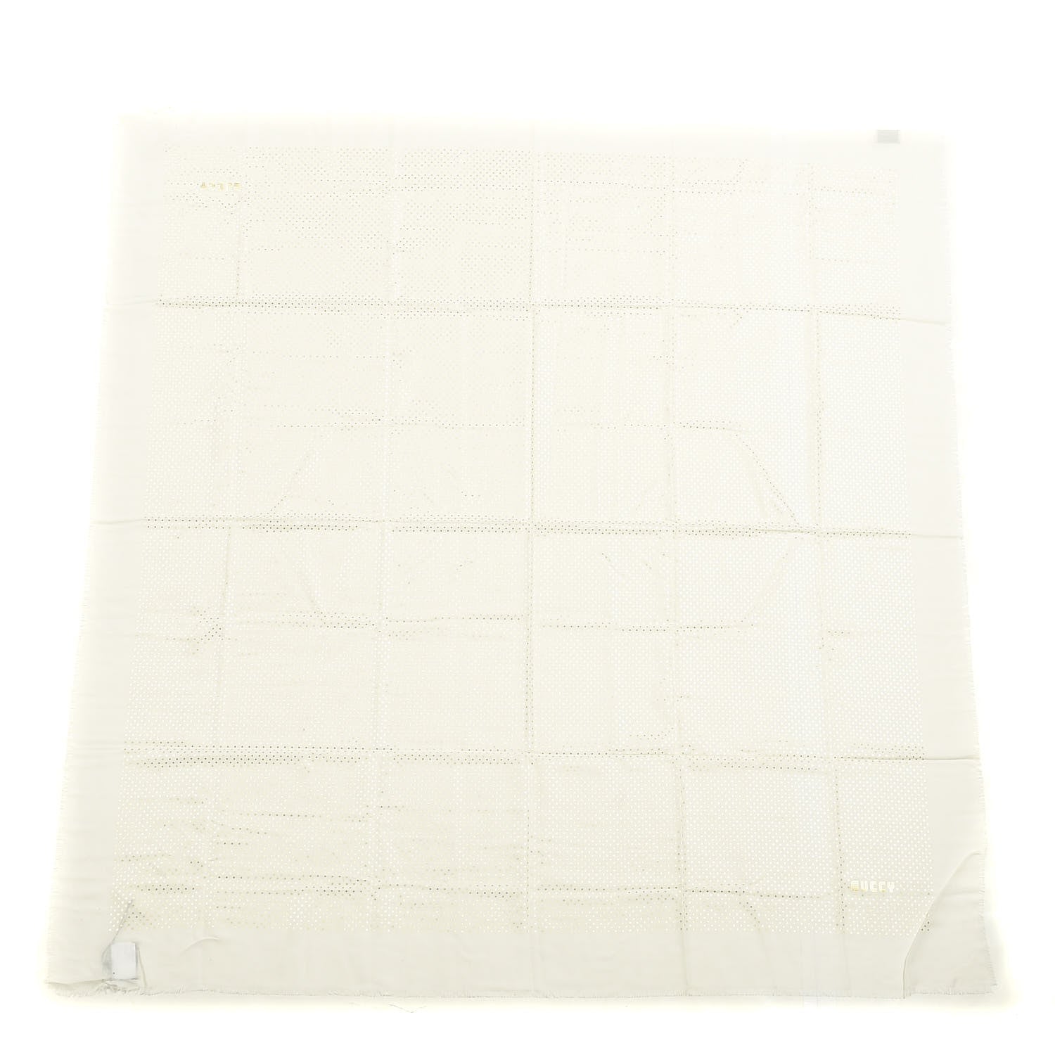 Gucci X SEGA Modal Silk Cashmere GUCCY Stars Print Scarf White Gold 1 of 4