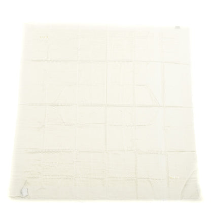 Gucci X SEGA Modal Silk Cashmere GUCCY Stars Print Scarf White Gold 1 of 4