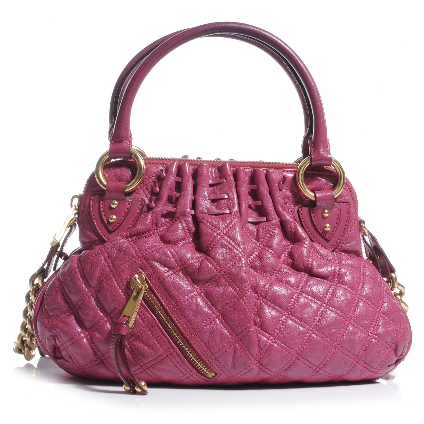 Leather Quilted Small Cecilia Fuchsia