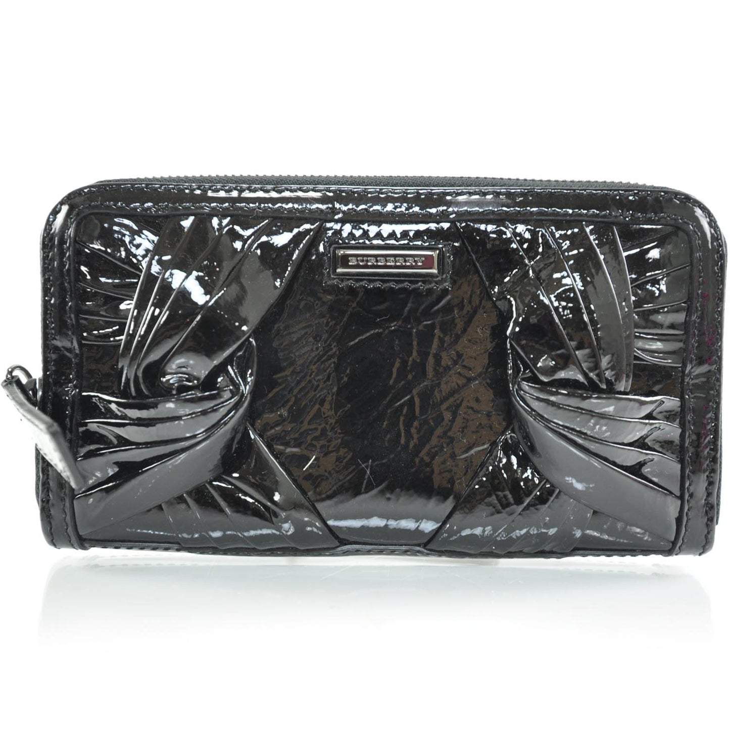 Patent Leather Knot Wallet Black