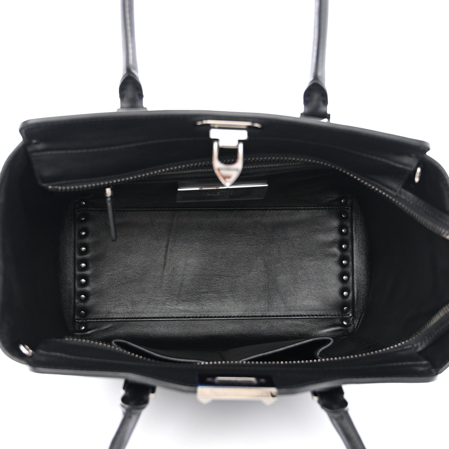 Valentino Garavani Vitello Rockstud Double Handle Tote Black 5 of 11