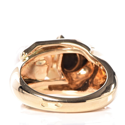 Cartier 18K Yellow Gold Pearl Black Onyx Emerald Panthere De Ring 56 7.5 7 of 10