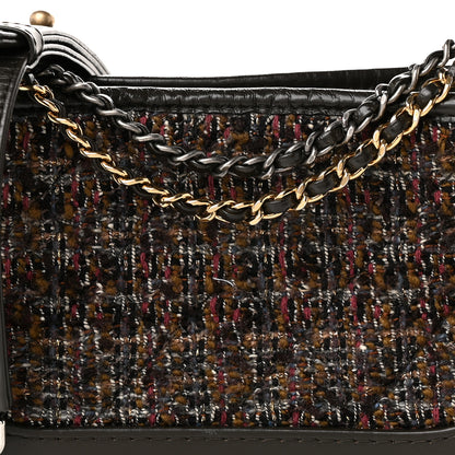 Chanel Tweed Calfskin Quilted Small Gabrielle Hobo Brown 8 of 10