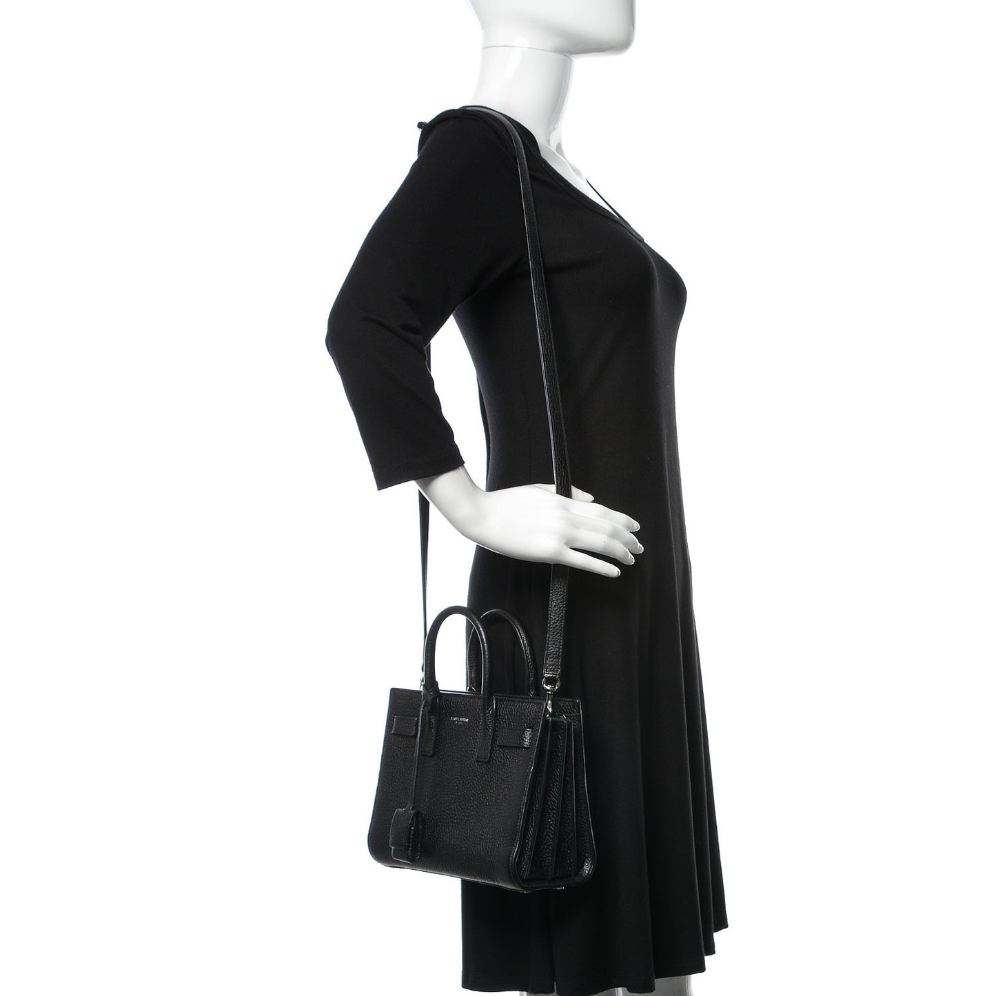 Grained Calfskin Nano Sac De Jour Black