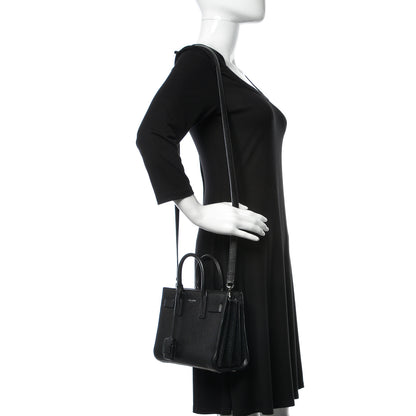 Saint Laurent Grained Calfskin Nano Sac De Jour Black 2 of 16